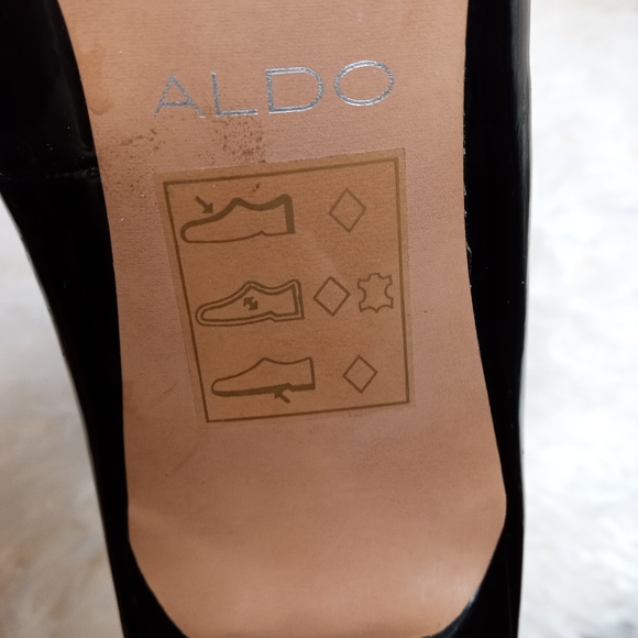 Aldo🔥Authentic Leather Heels Black 8.5 - Picture 3 of 3